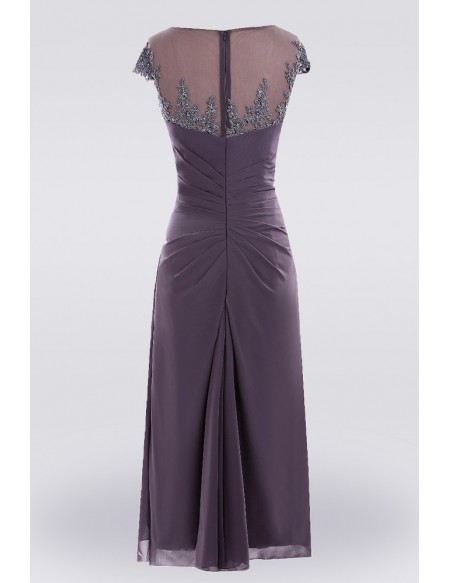 mother of the bride dresses purple knee length