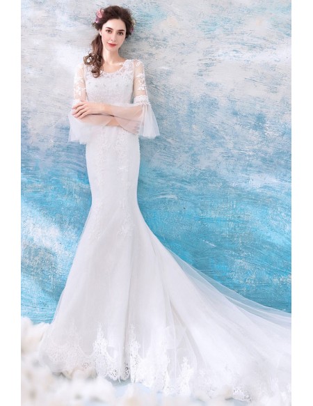 long sleeve tight wedding dress