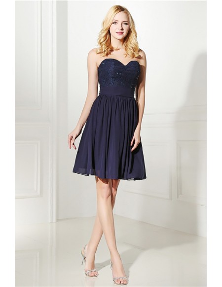 Navy short deals bridesmaid dress