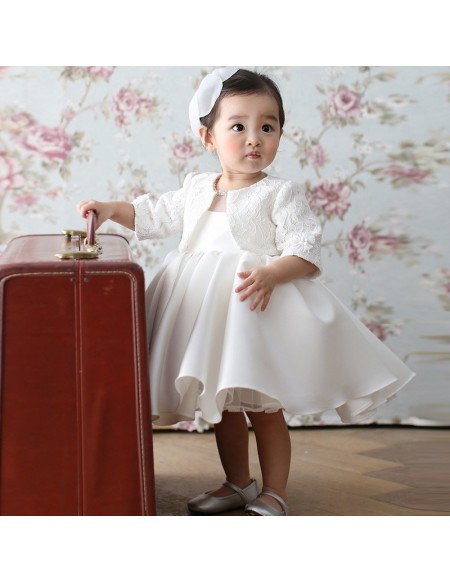 baby white flower girl dresses